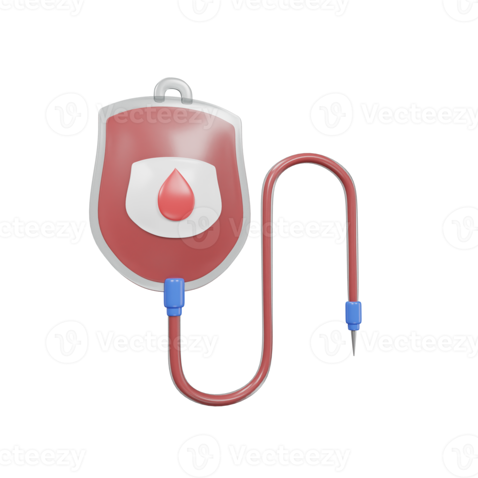 blood bag icon medical assets 3D rendering. png