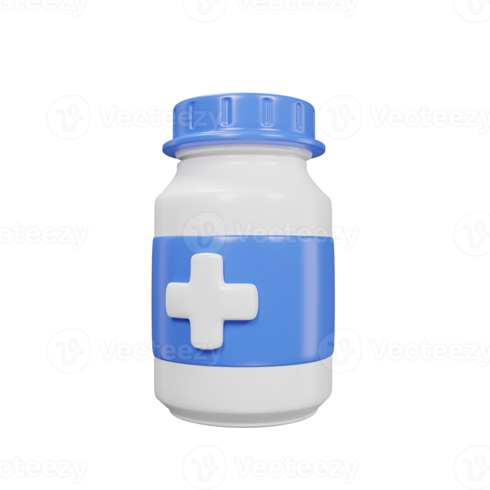 medicine bottle icon medical assets 3D rendering. png