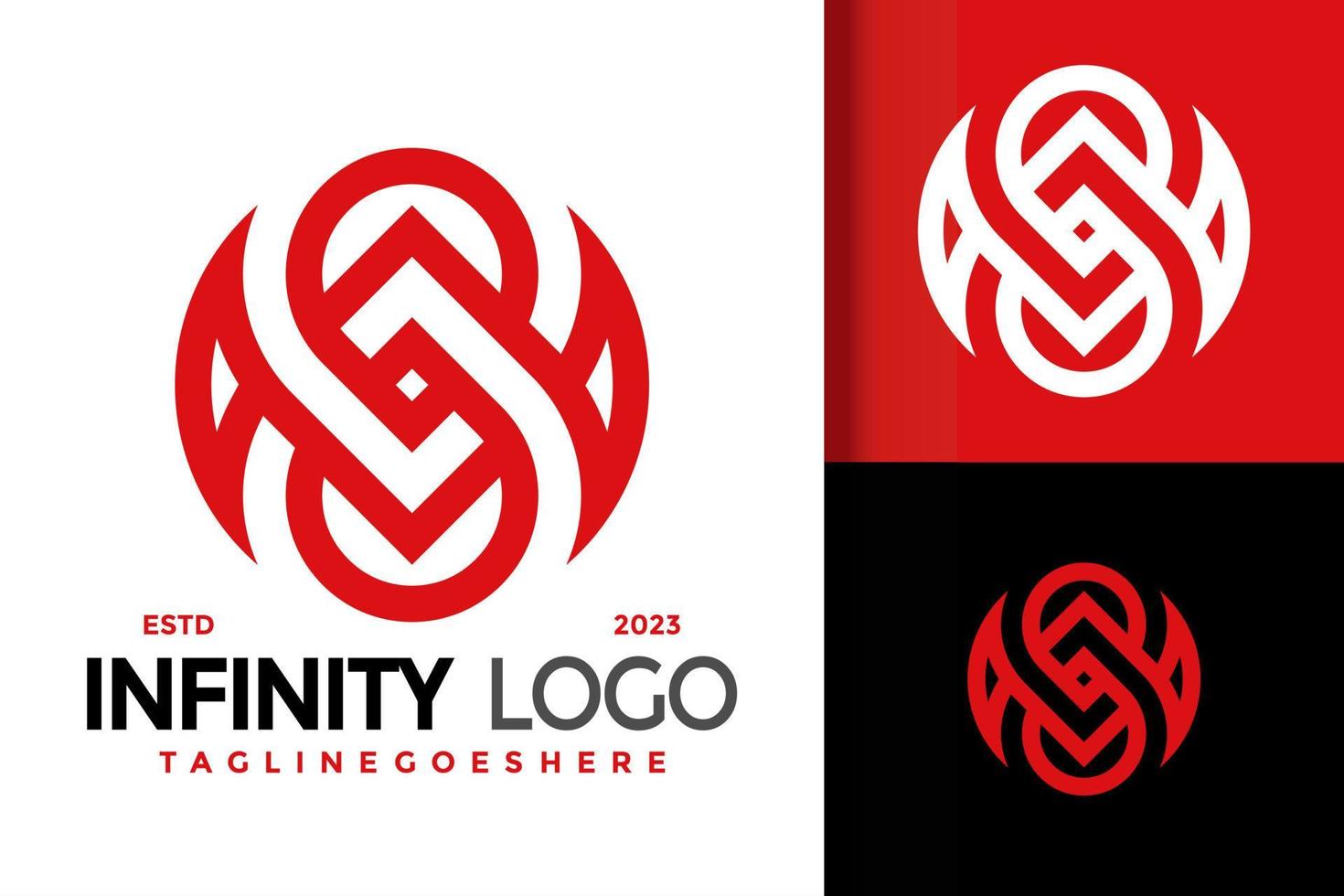 Abstract infinity loop logo vector icon illustration