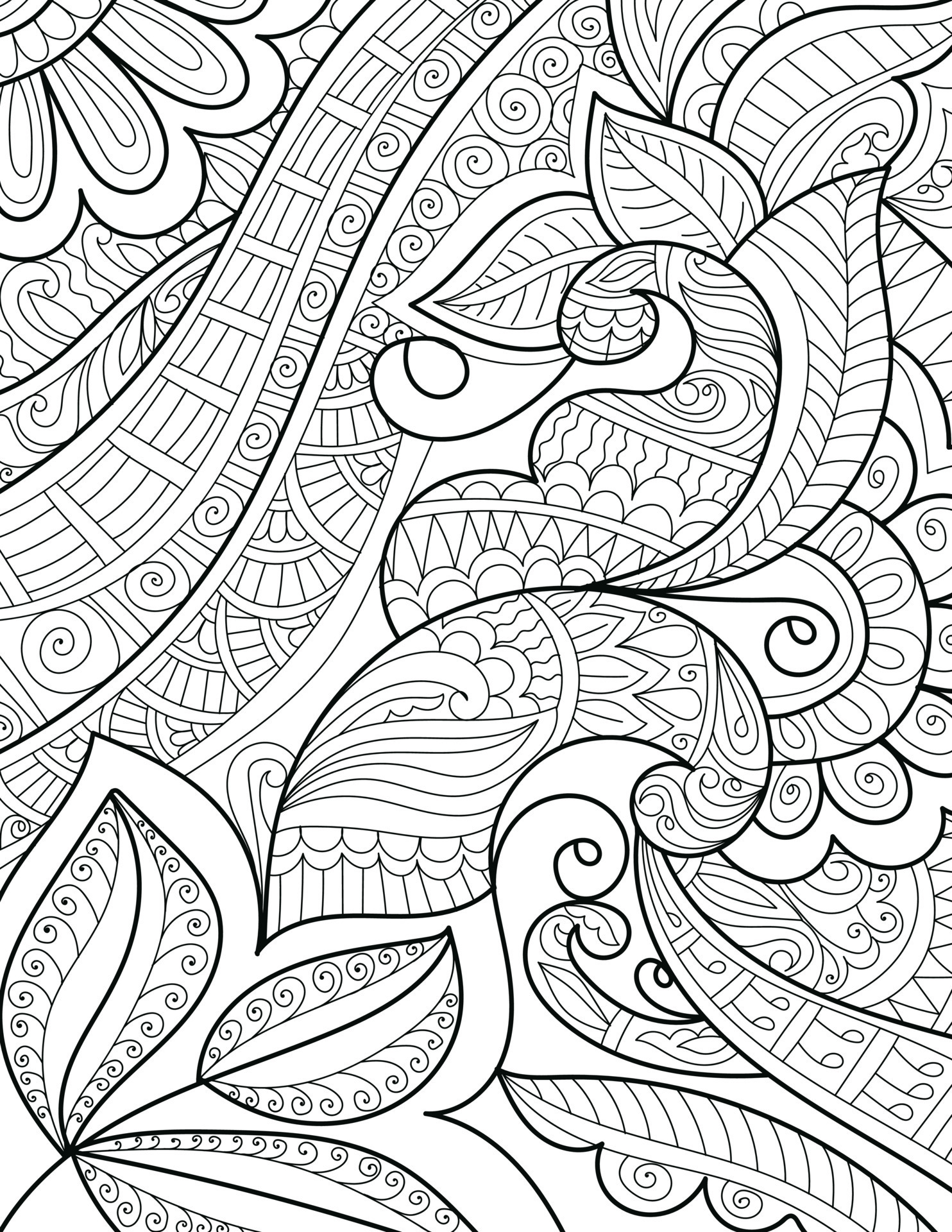 Decorative mehndi design floral coloring book page illustration ...