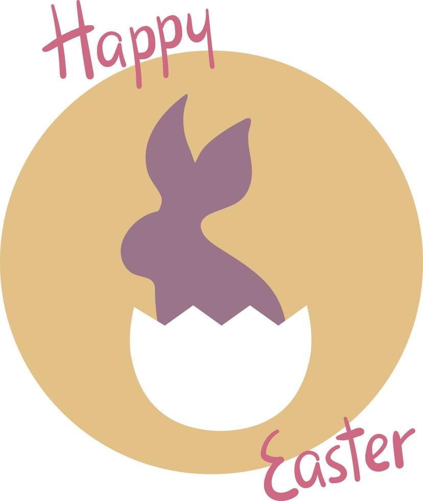 Happy Easter celebration logo in pastel colors vector