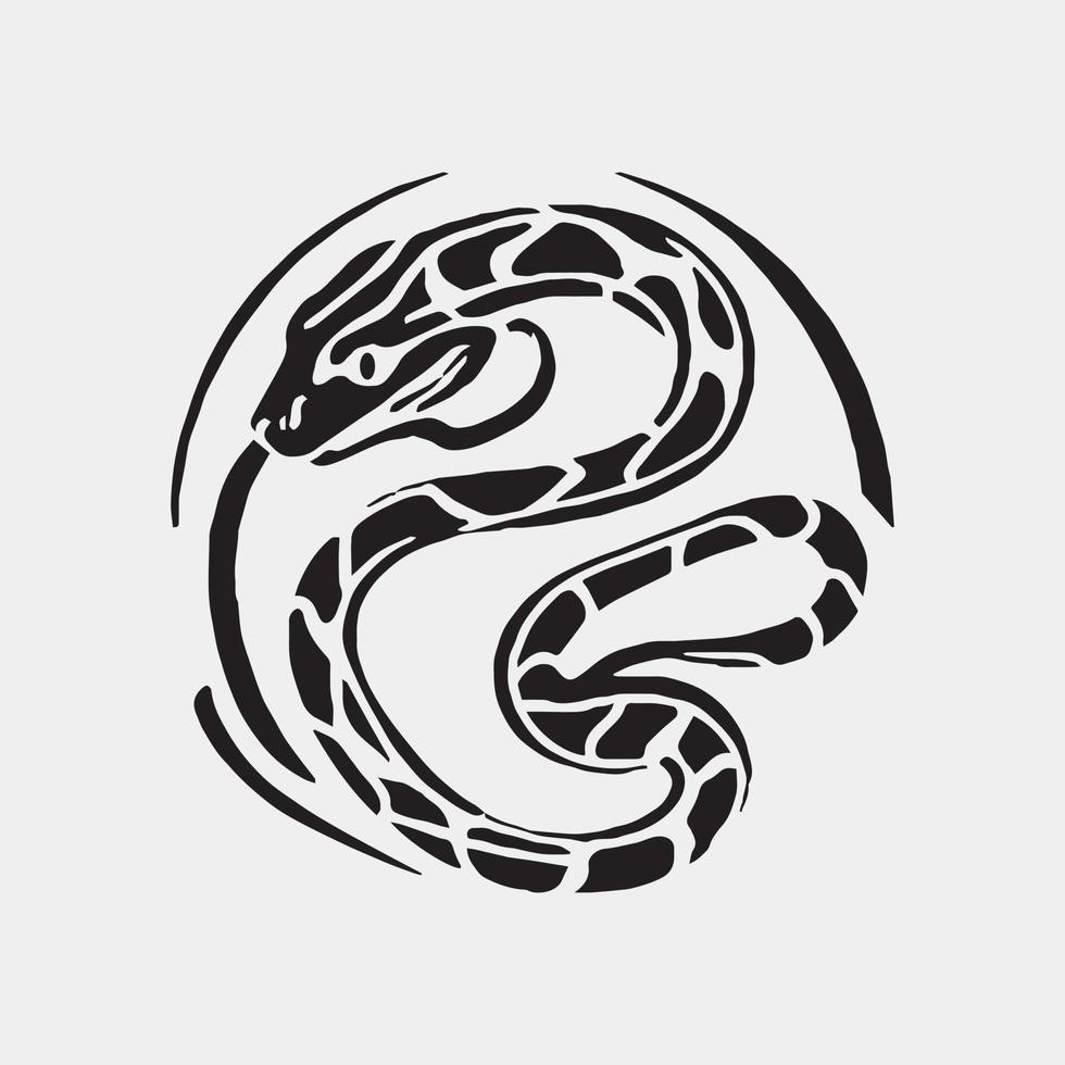 A snake with a circle in the middle. vector