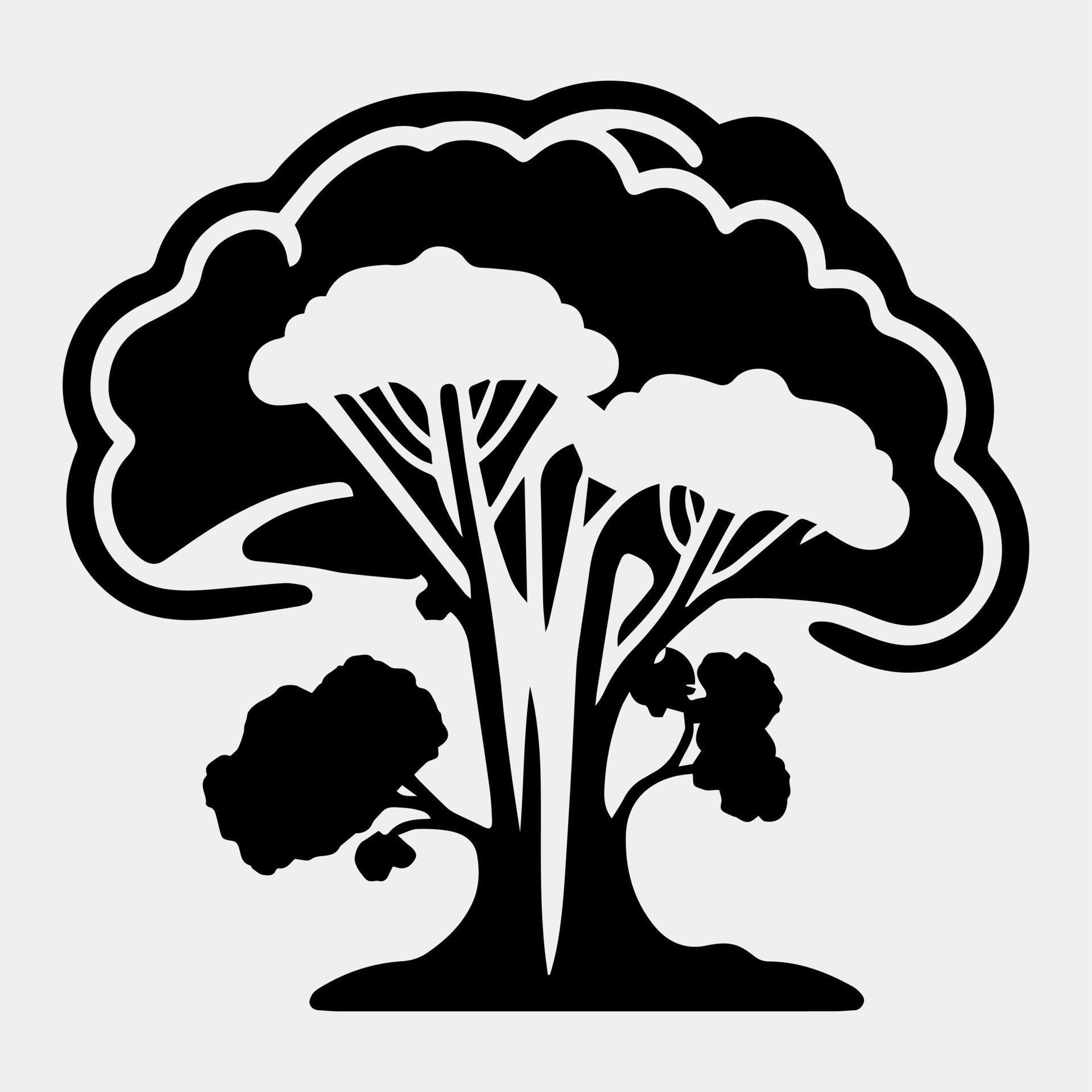 tree black and white silhouette vector 21193505 Vector Art at Vecteezy