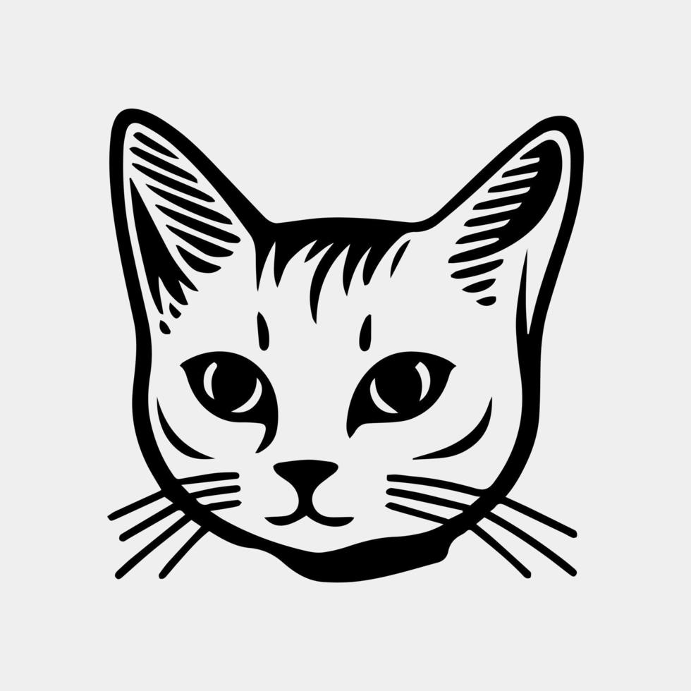 linda gato vector dibujo aislado en blanco