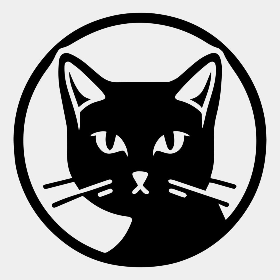cute sad cat vector drawing isolated on white