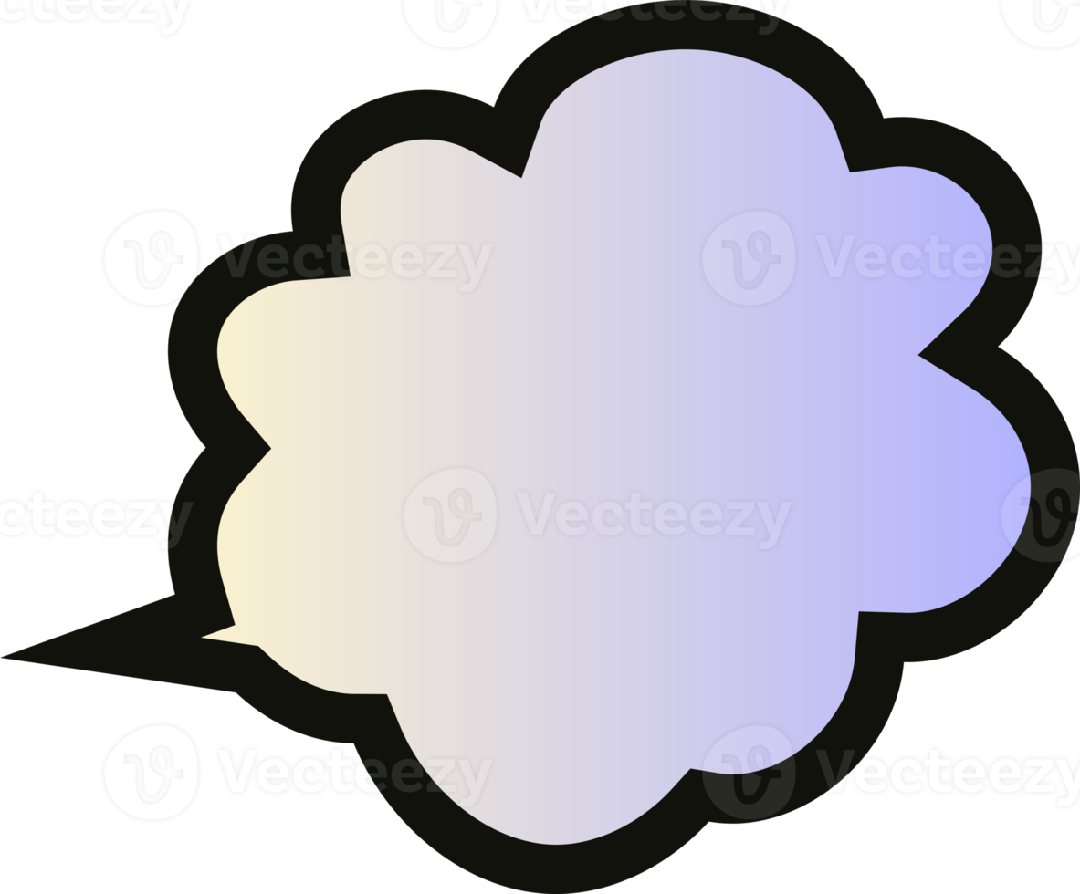 gradient speech bubbles on transparent background . chat box or chat square and doodle message or communication icon Cloud speaking for comics and minimal message dialog png