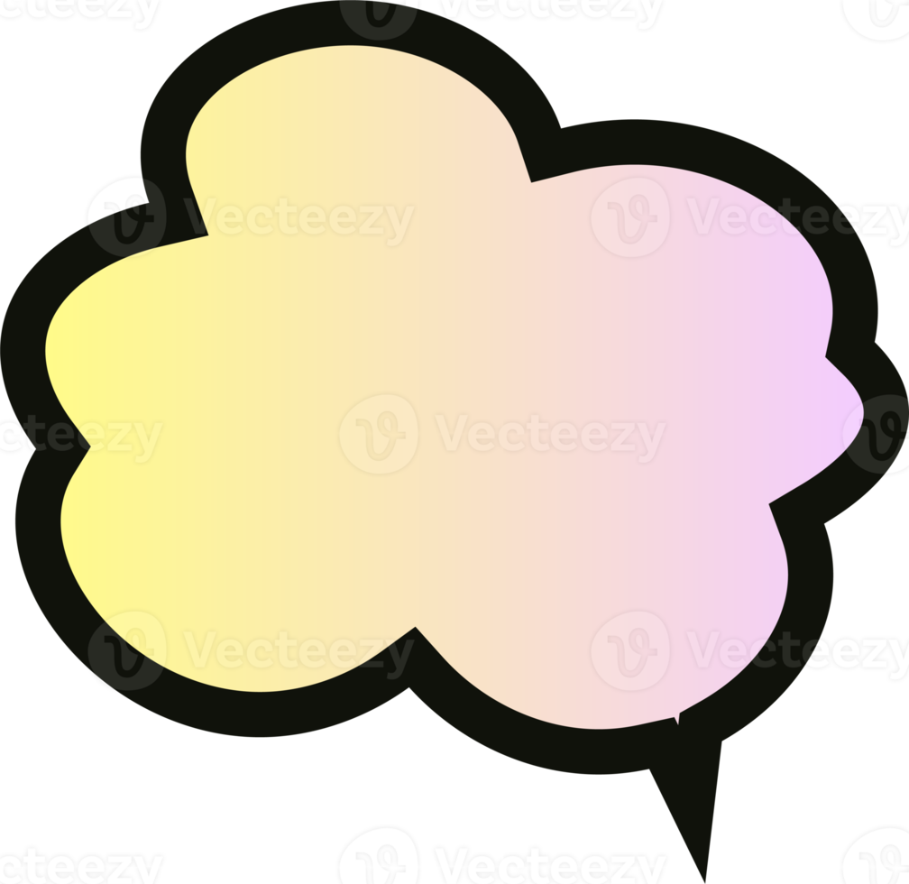 gradient speech bubbles on transparent background . chat box or chat square and doodle message or communication icon Cloud speaking for comics and minimal message dialog png