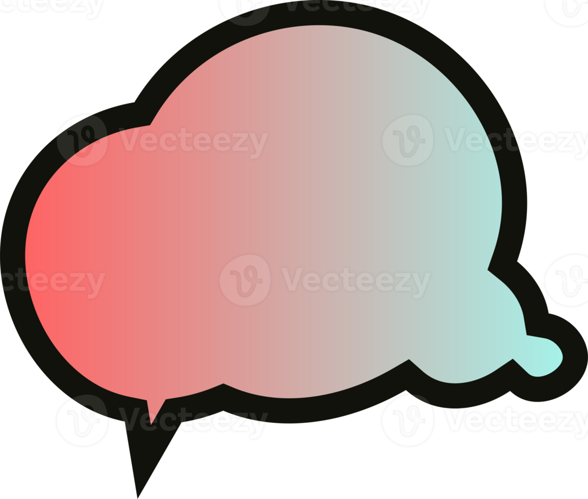 gradient speech bubbles on transparent background . chat box or chat square and doodle message or communication icon Cloud speaking for comics and minimal message dialog png