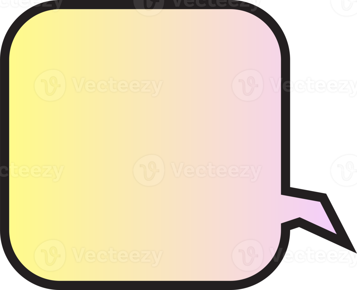 gradient speech bubbles on transparent background . chat box or chat square and doodle message or communication icon Cloud speaking for comics and minimal message dialog png