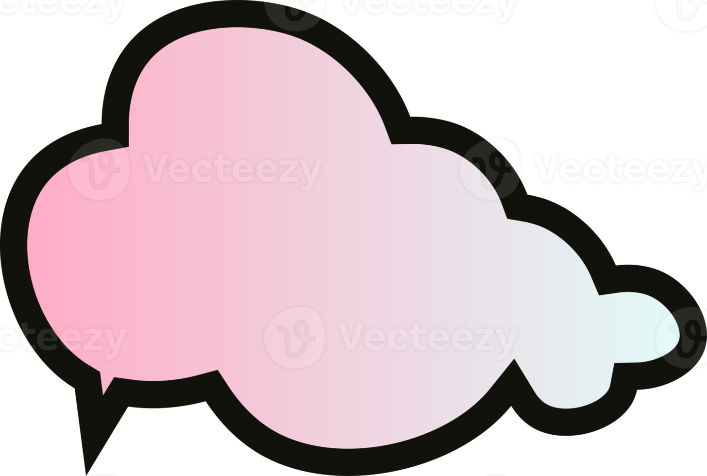 gradient speech bubbles on transparent background . chat box or chat square and doodle message or communication icon Cloud speaking for comics and minimal message dialog png