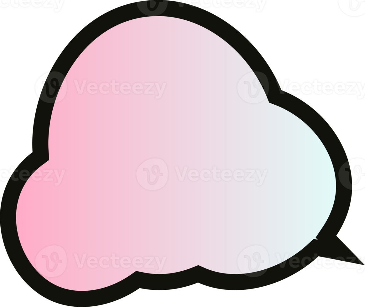 gradient speech bubbles on transparent background . chat box or chat square and doodle message or communication icon Cloud speaking for comics and minimal message dialog png
