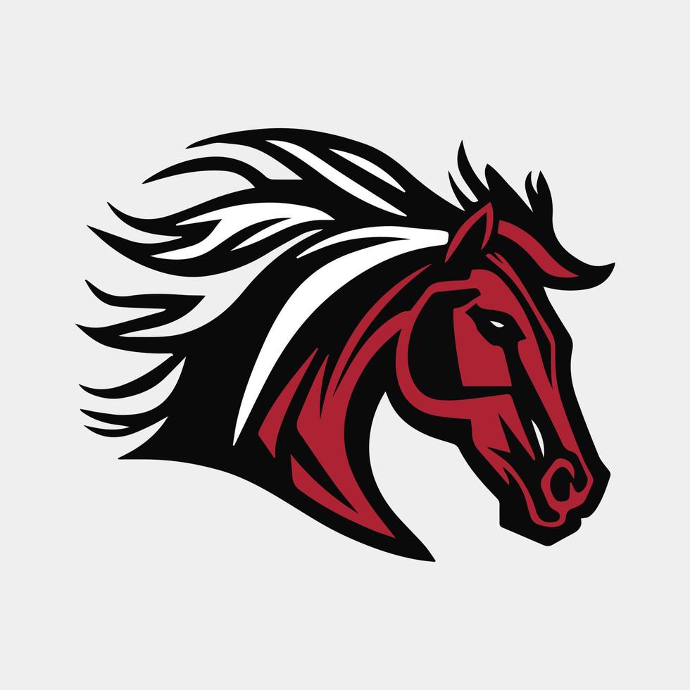 horse head logo design mascot vector