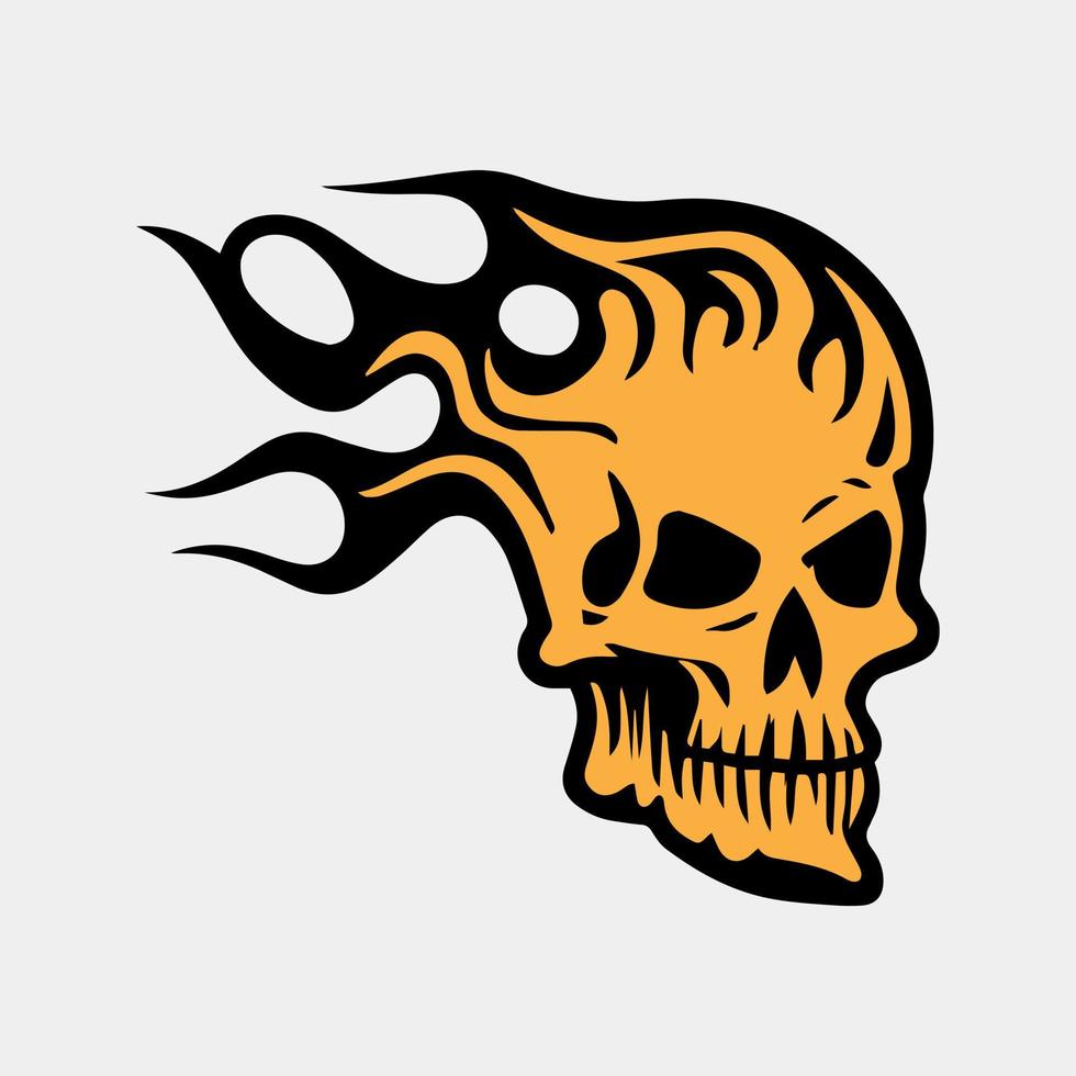 a flaming tattoo design vector