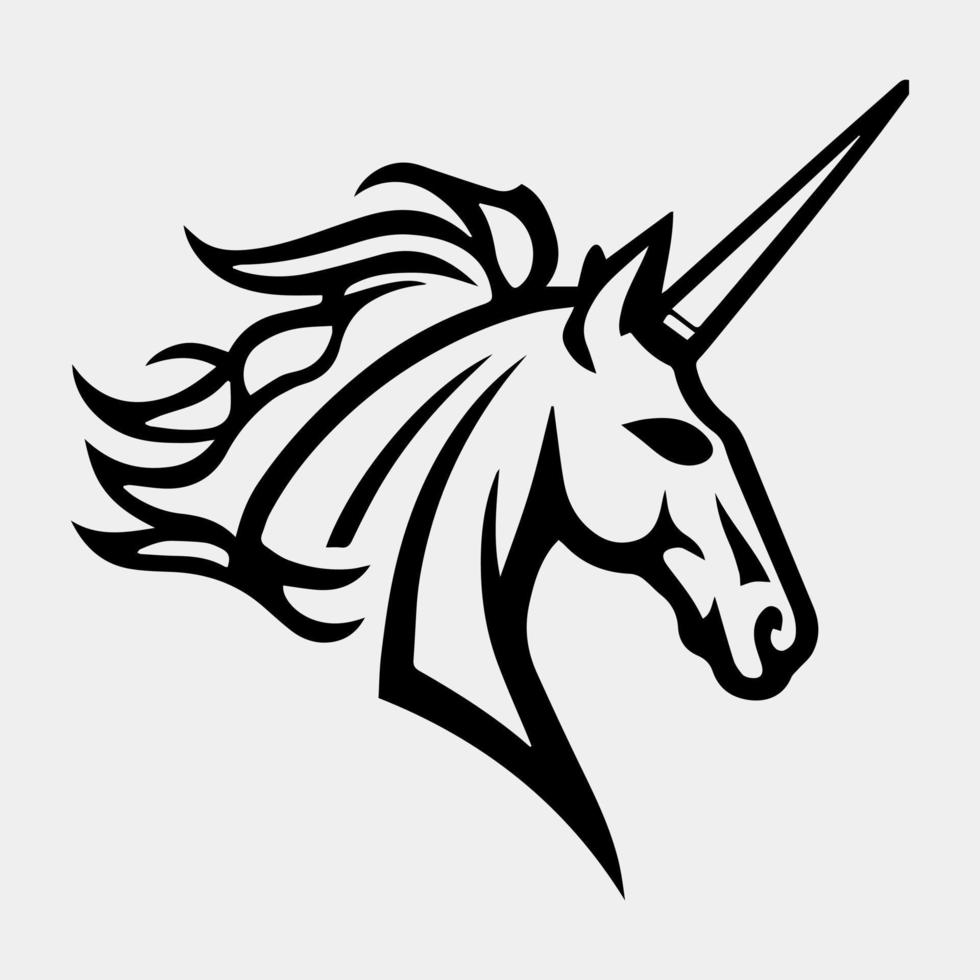 Unicorn Mascot Logo Design Template Inspiration, Vector Illustration.