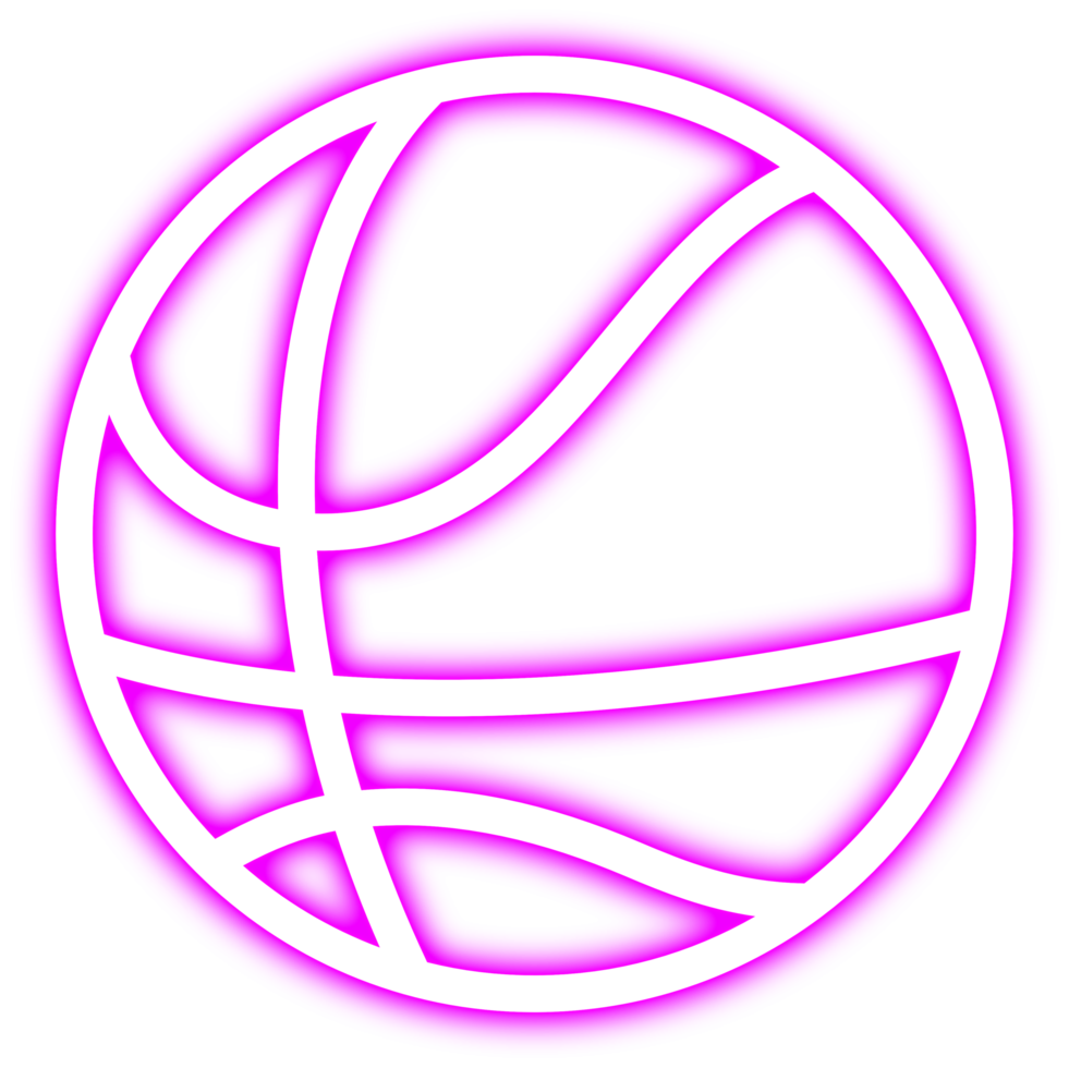 basketbal neon gloeiend icoon png