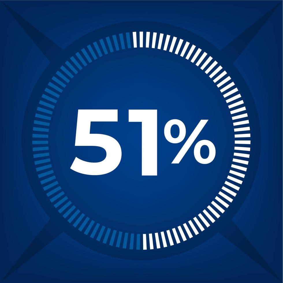 51 percent count on dark blue background vector