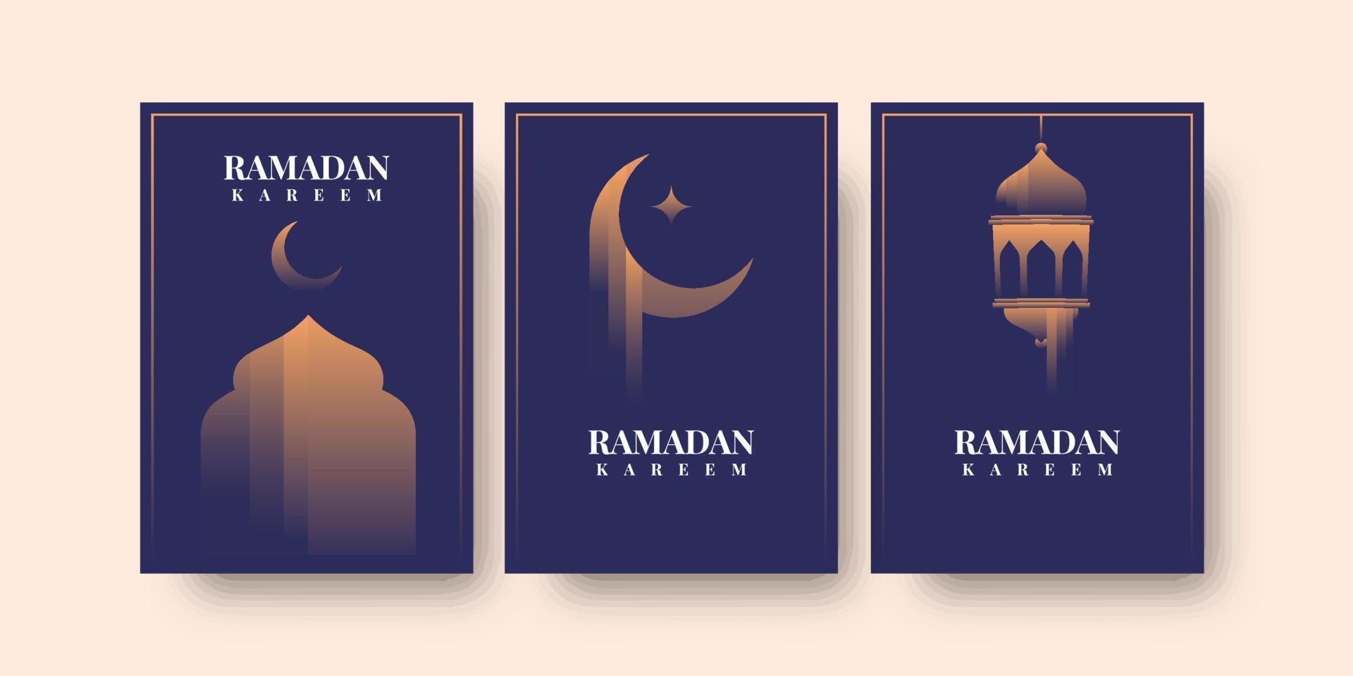 Set ramadan flyer background illustration template design vector