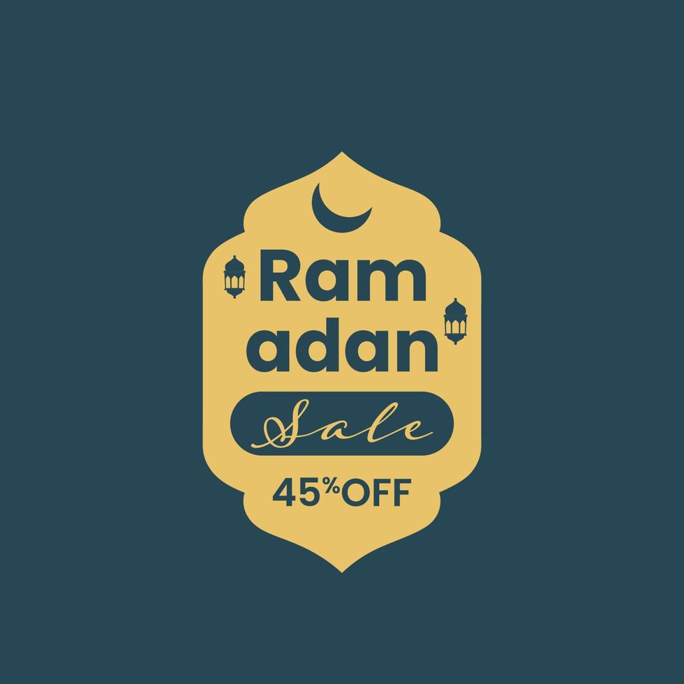 Ramadan sale tag promotion label special discount template design vector
