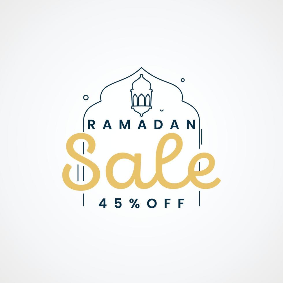 Ramadan sale tag promotion label special discount template design vector