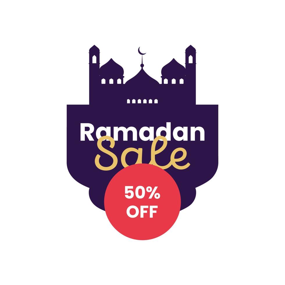 Ramadan sale tag promotion label special discount template design vector