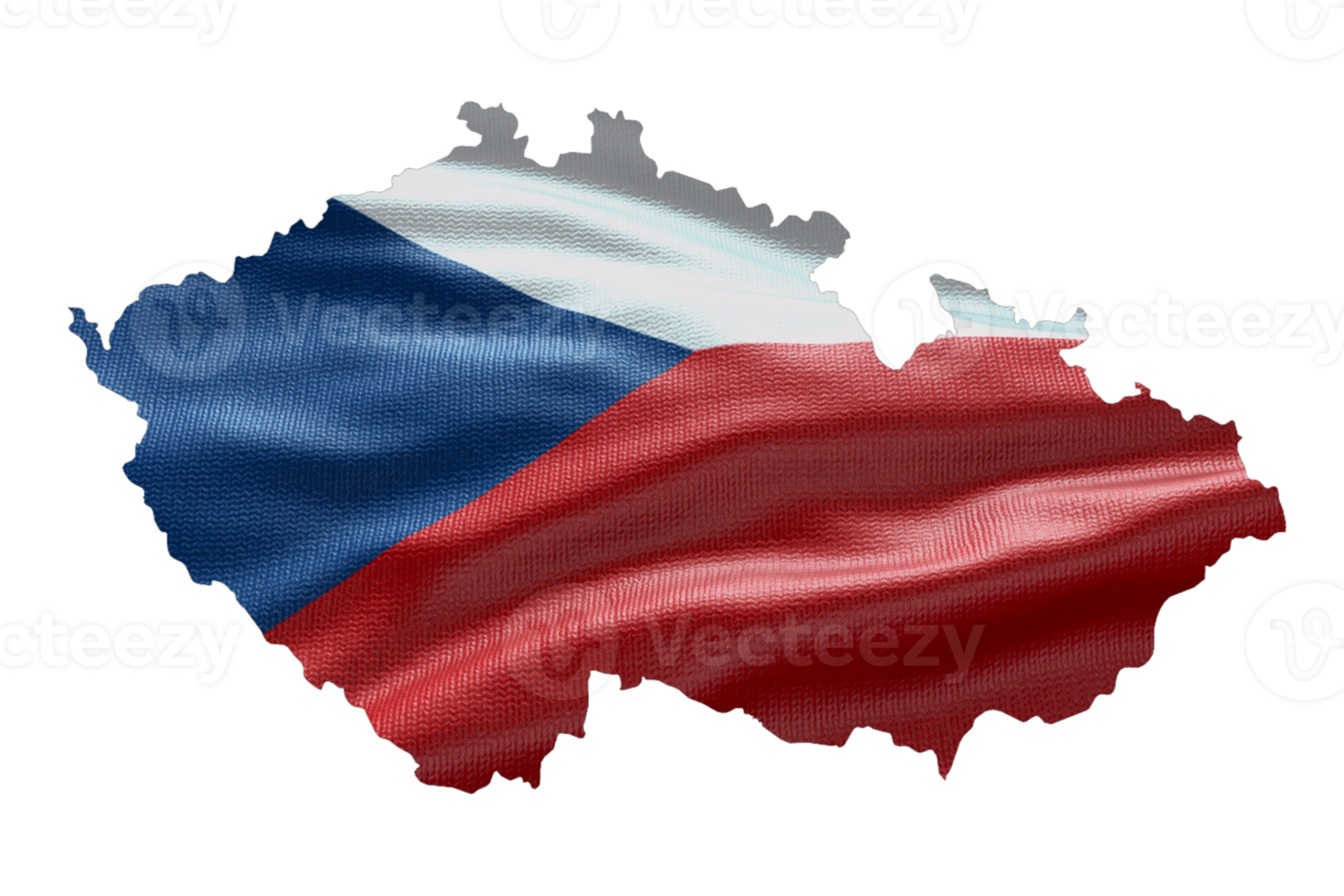 Czech Republic map outline icon. PNG alpha channel. Country with national flag