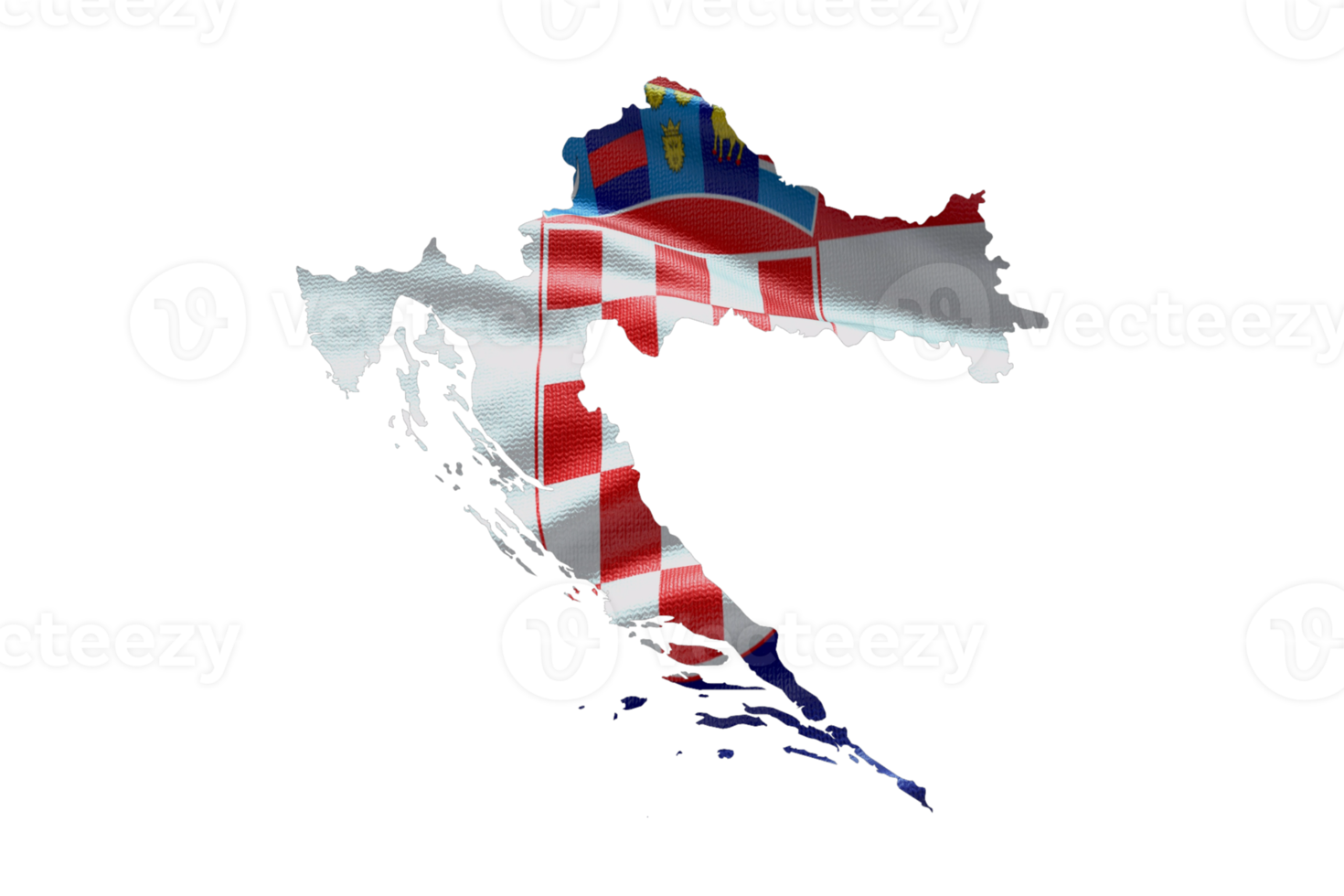 Kroatië kaart schets icoon. PNG alpha kanaal. land met nationaal vlag