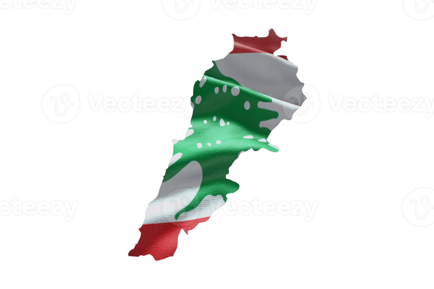 Lebanon map outline icon. PNG alpha channel. Country with national flag