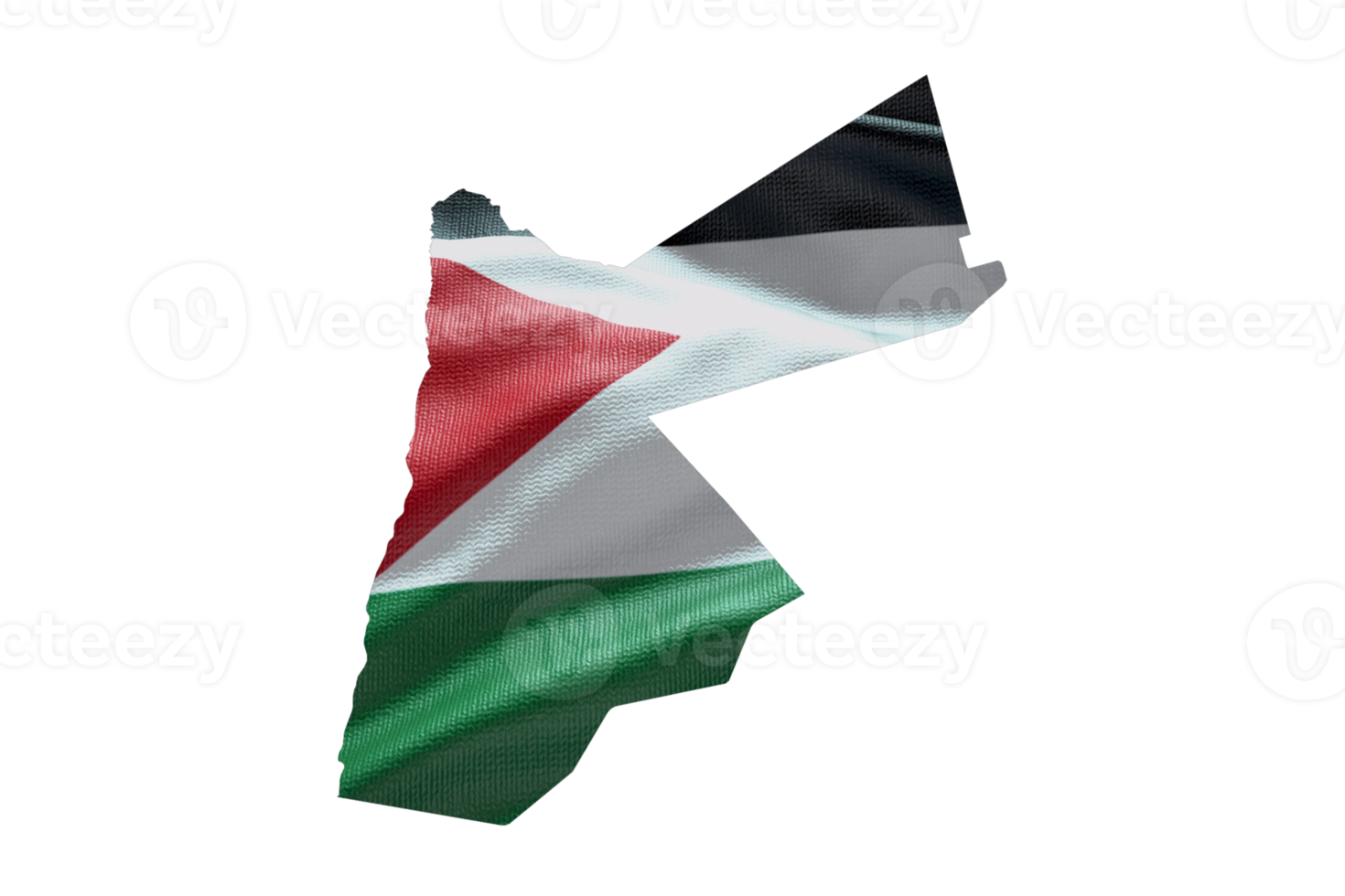 Jordan map outline icon. PNG alpha channel. Country with national flag