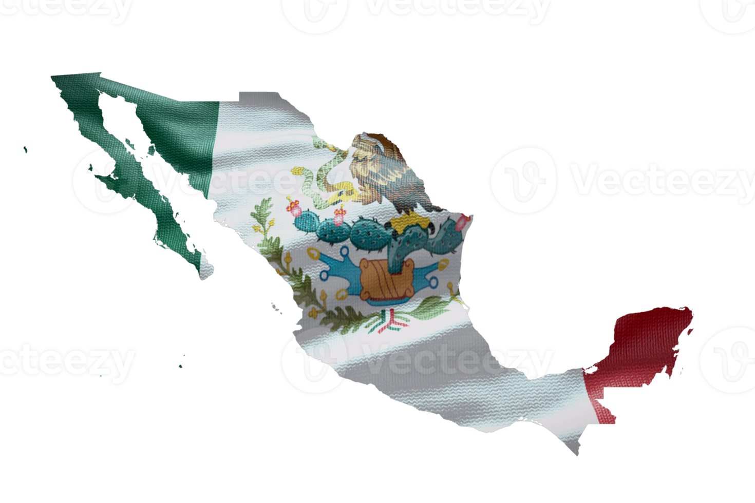 Mexico map outline icon. PNG alpha channel. Country with national flag