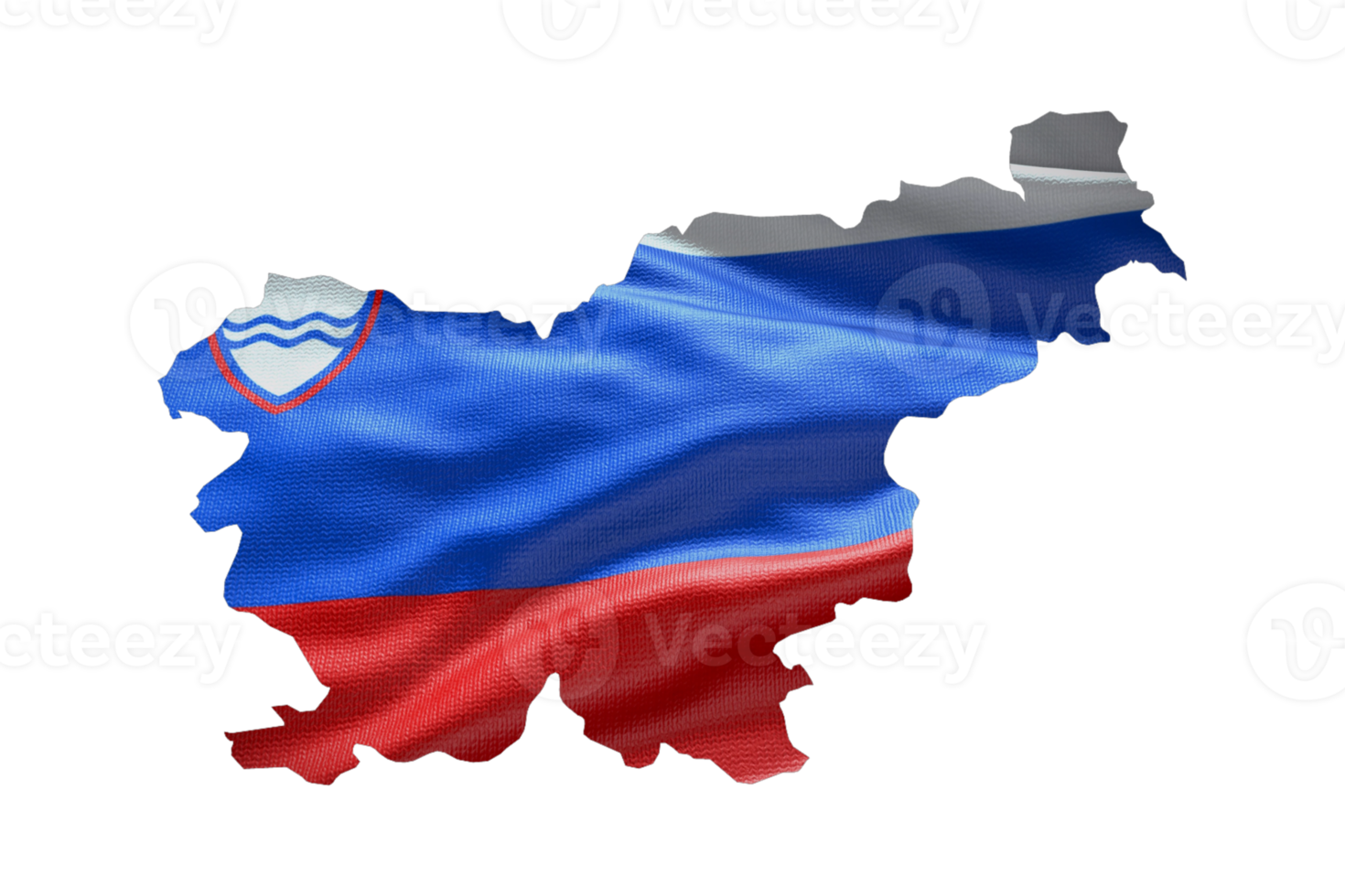 Slovenia map outline icon. PNG alpha channel. Country with national flag