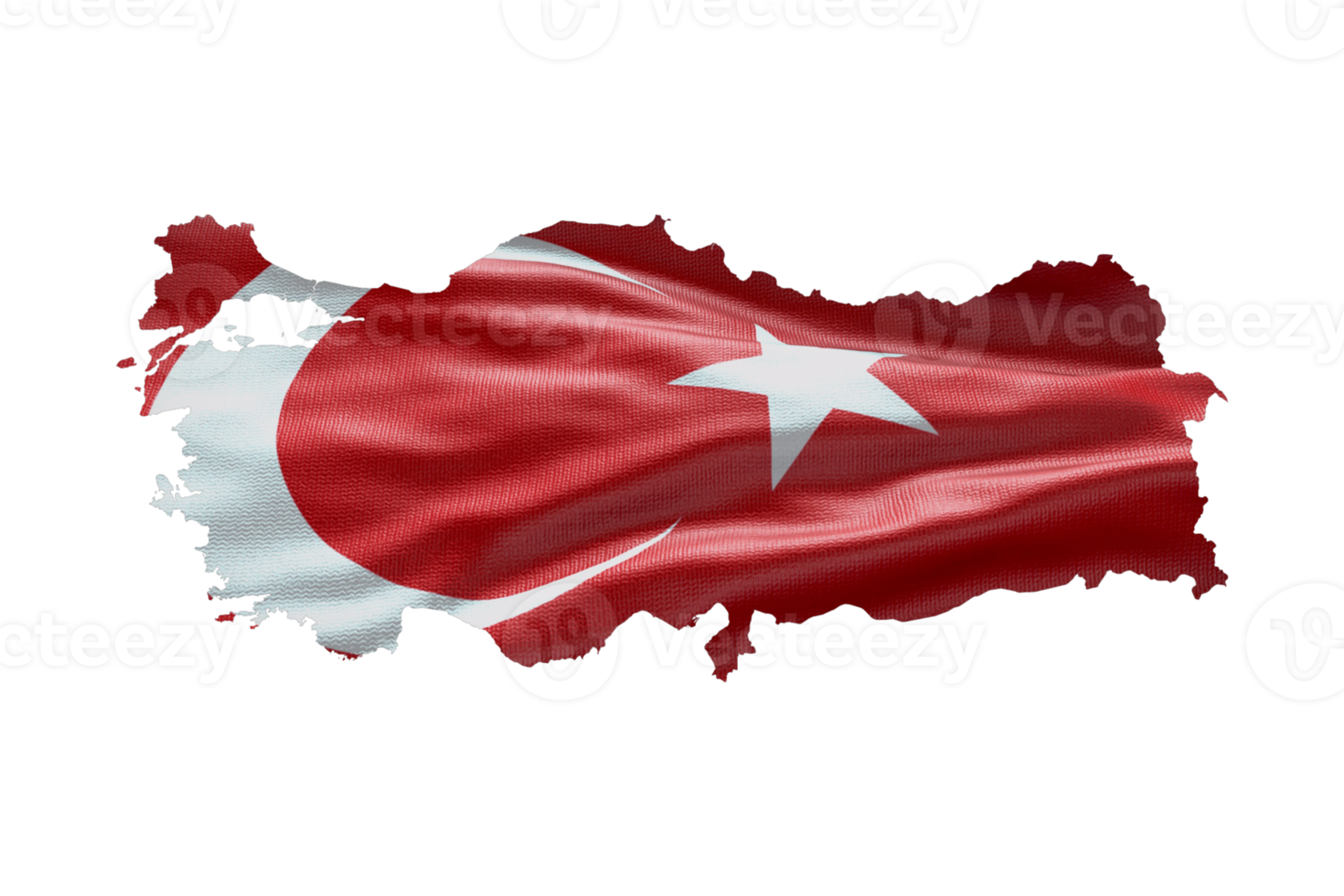 Turkey map outline icon. PNG alpha channel. Country with national flag