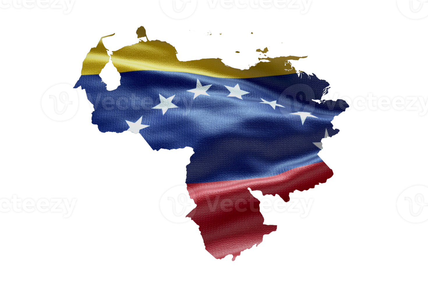 Venezuela Karte Gliederung Symbol. png Alpha Kanal. Land mit National Flagge
