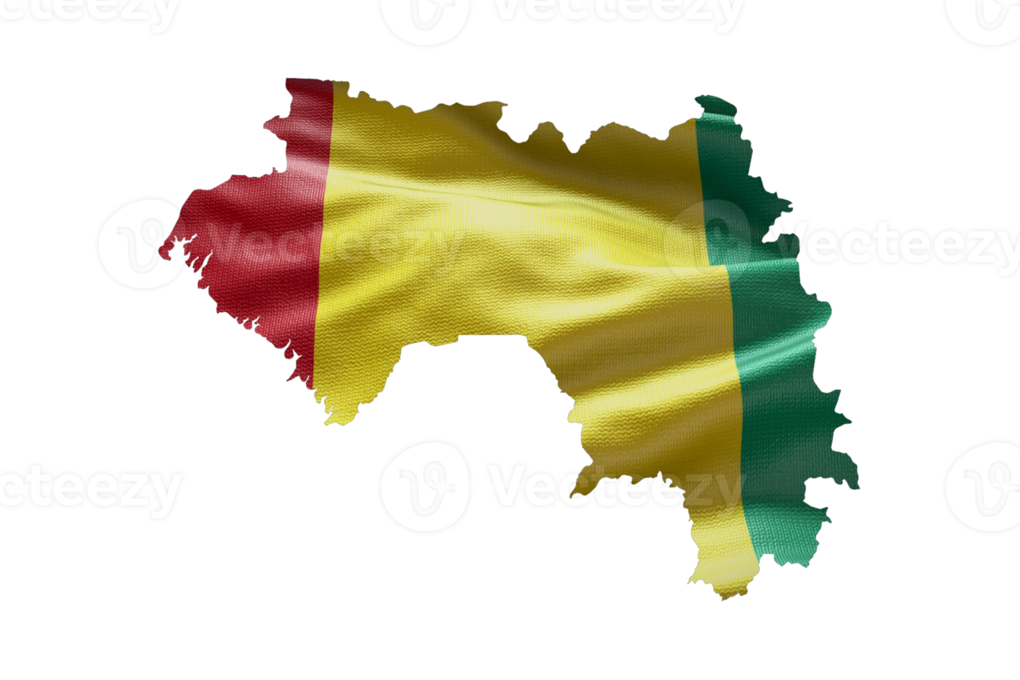 Guinea map outline icon. PNG alpha channel. Country with national flag