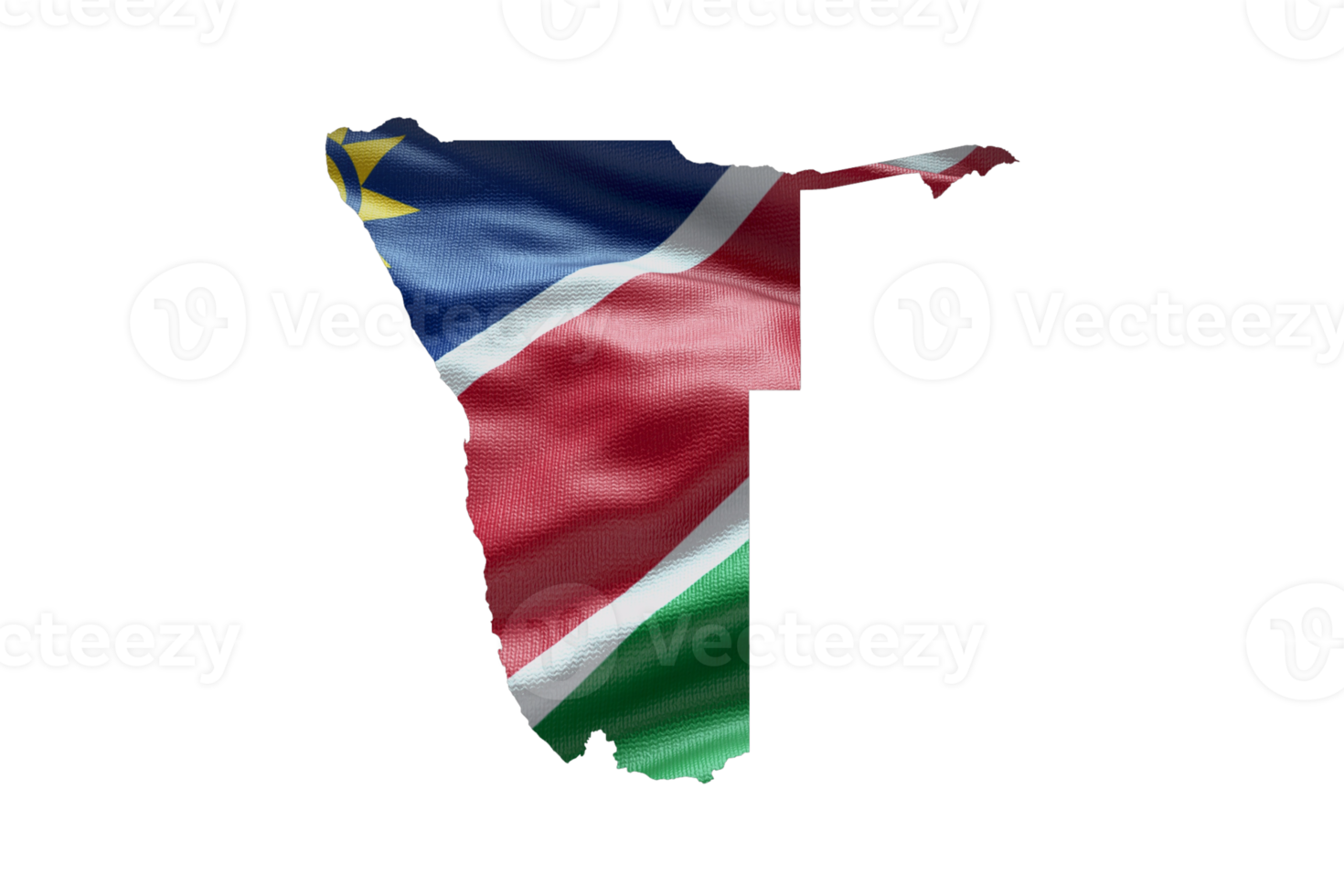 Namibia map outline icon. PNG alpha channel. Country with national flag