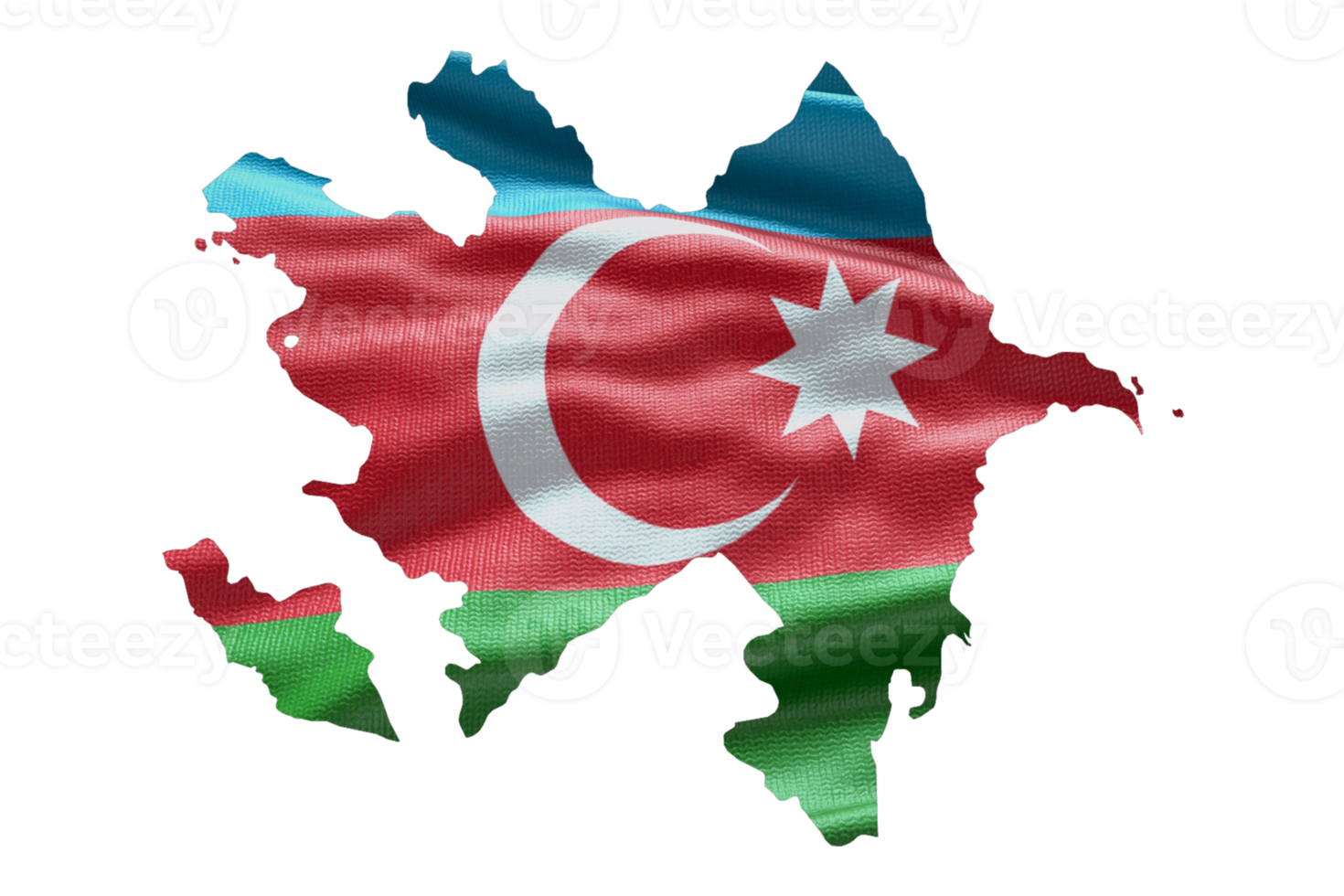 Azerbaijan map outline icon. PNG alpha channel. Country with national flag