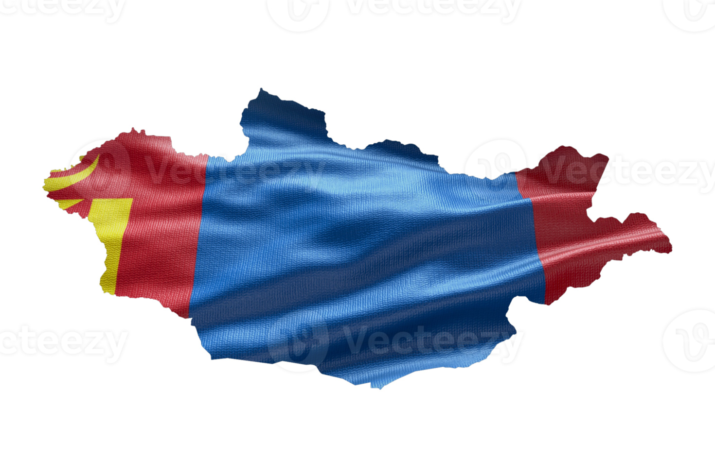 Mongolei Karte Gliederung Symbol. png Alpha Kanal. Land mit National Flagge