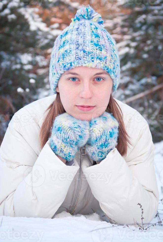 Woman winter portrait photo