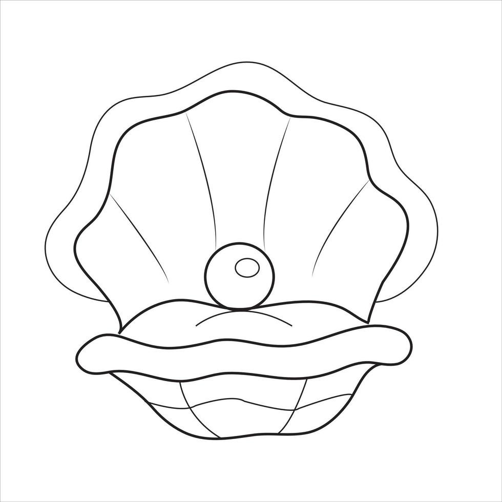 Finest quality beautiful natural open pearl shell close up realistic single valuable object image vector illustration