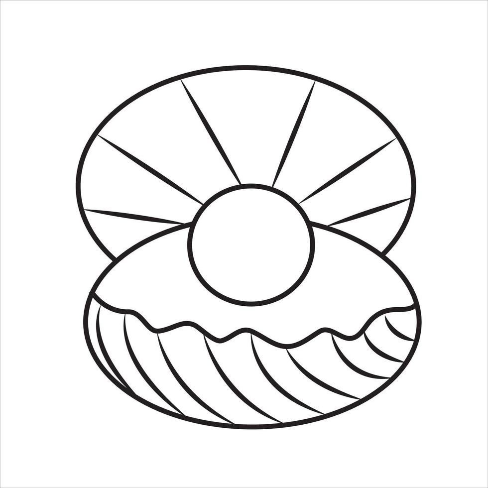 Finest quality beautiful natural open pearl shell close up realistic single valuable object image vector illustration