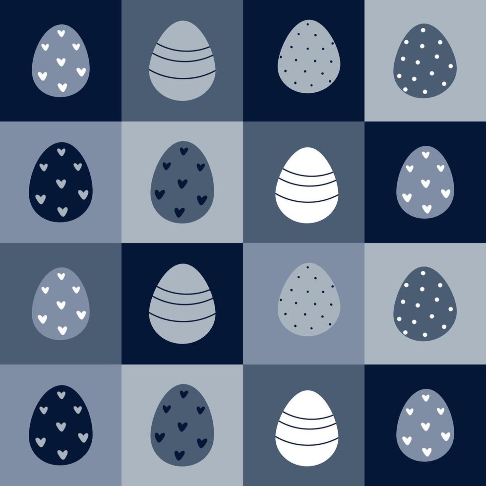 Retro Easter pattern with Easter eggs in 60s style vector