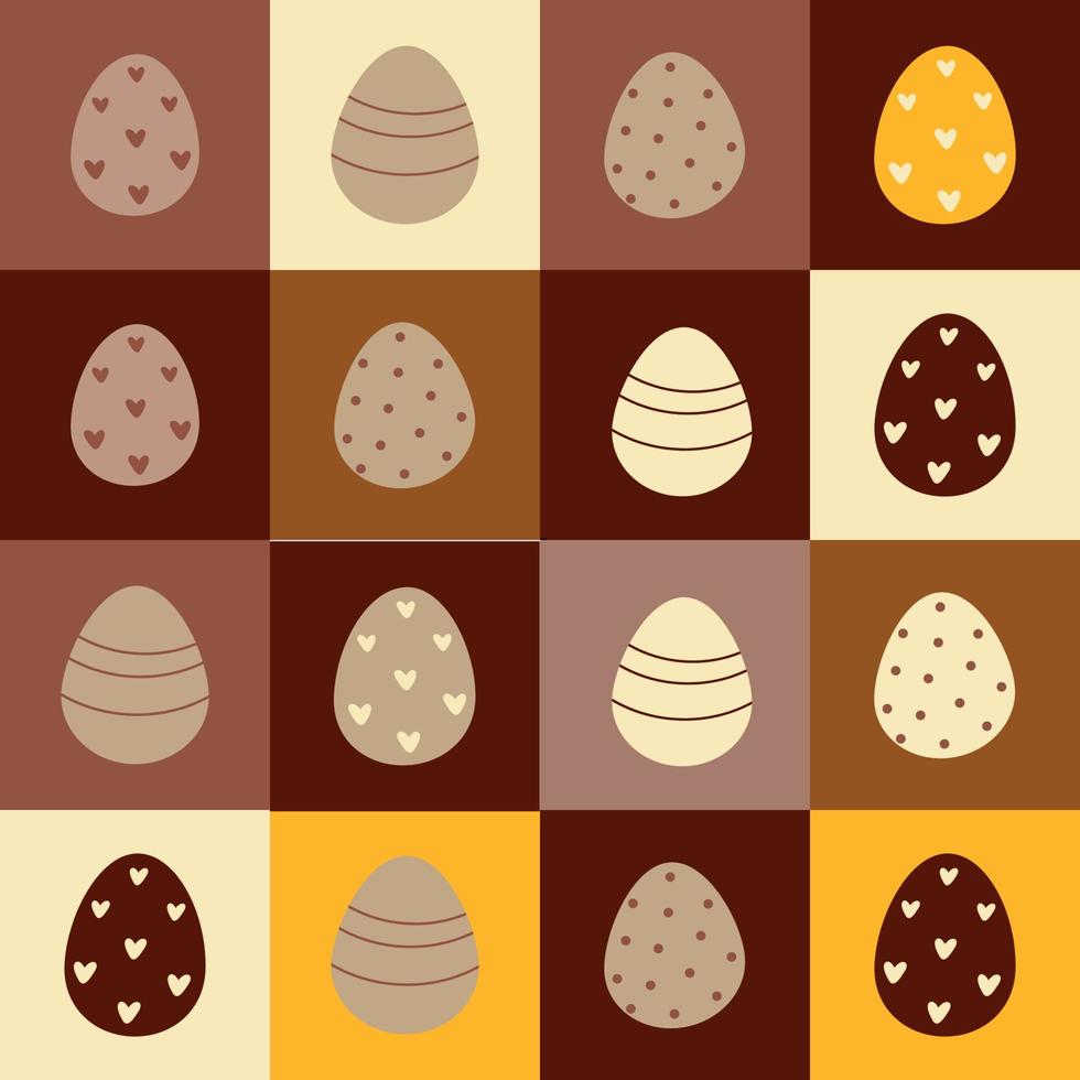 Retro Easter pattern with Easter eggs in 60s style vector