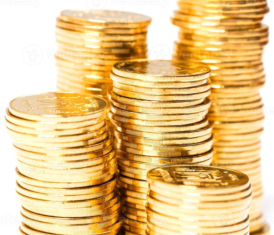 The golden coins close up photo