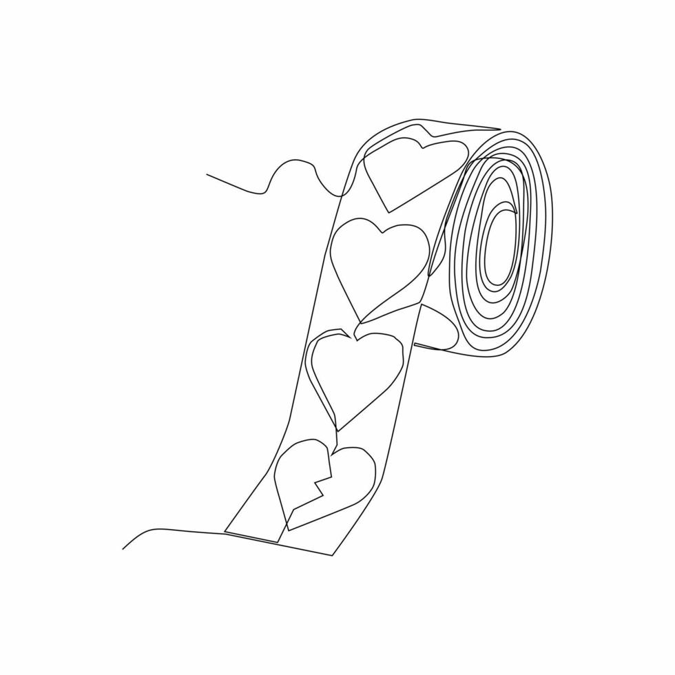 continuous line drawing of duct tape vector