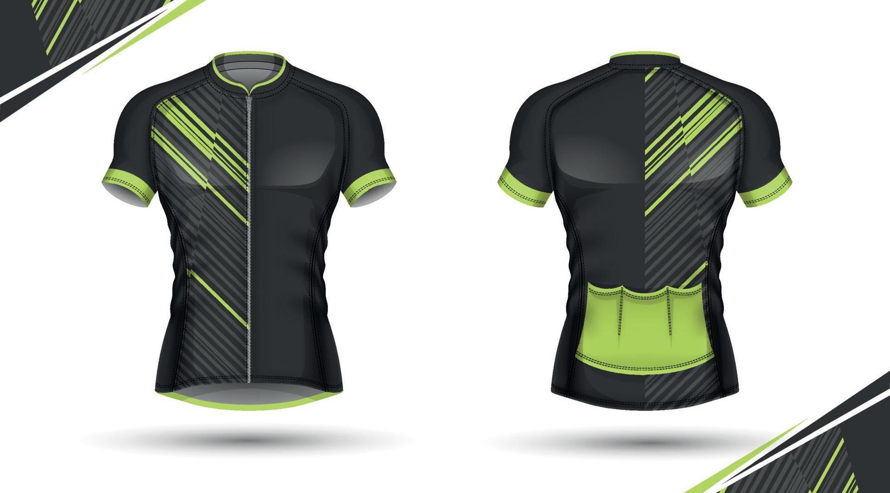 maillot ciclista, delantero y trasero vector