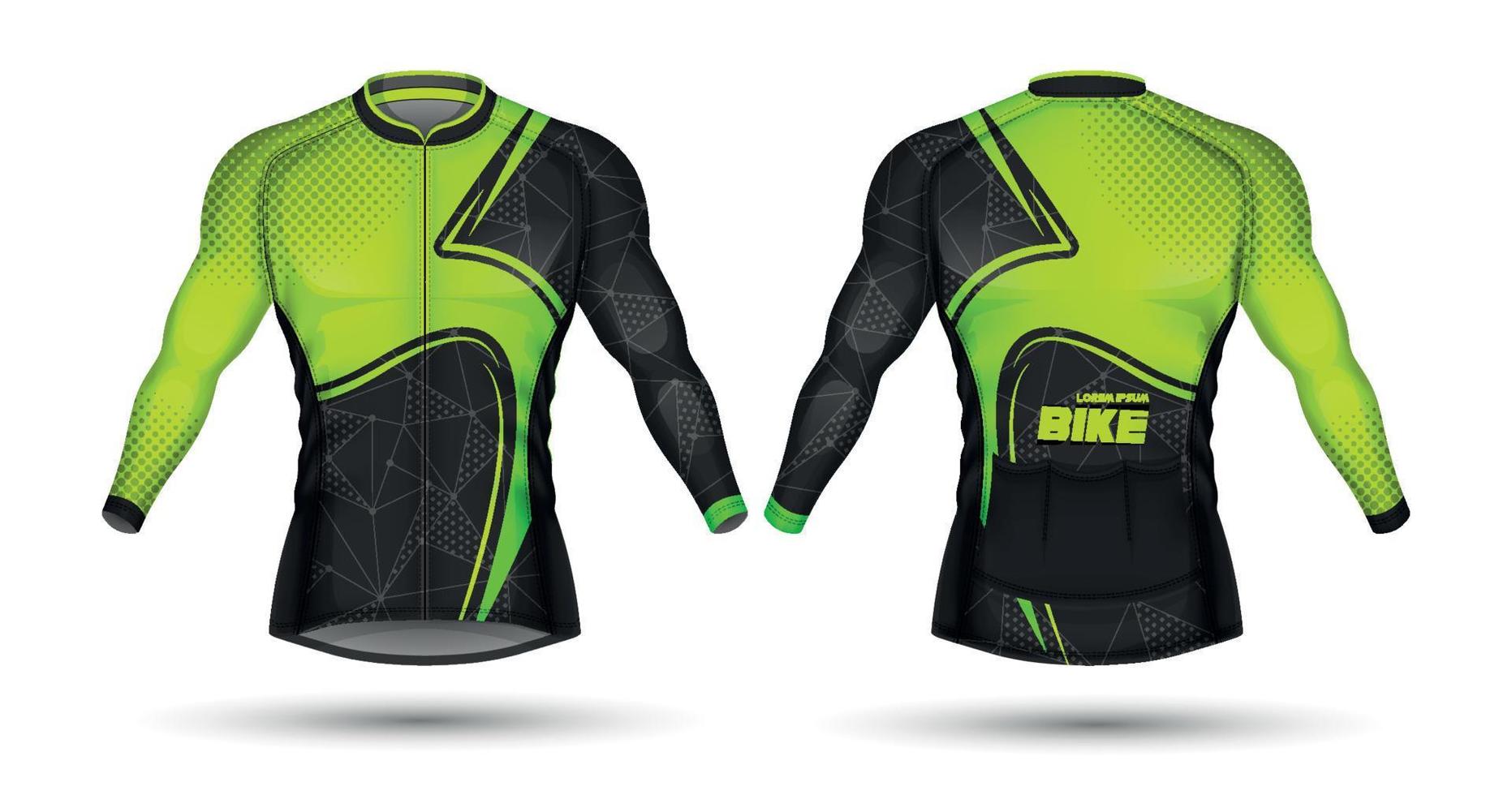 Cycling jersey, front and back vector