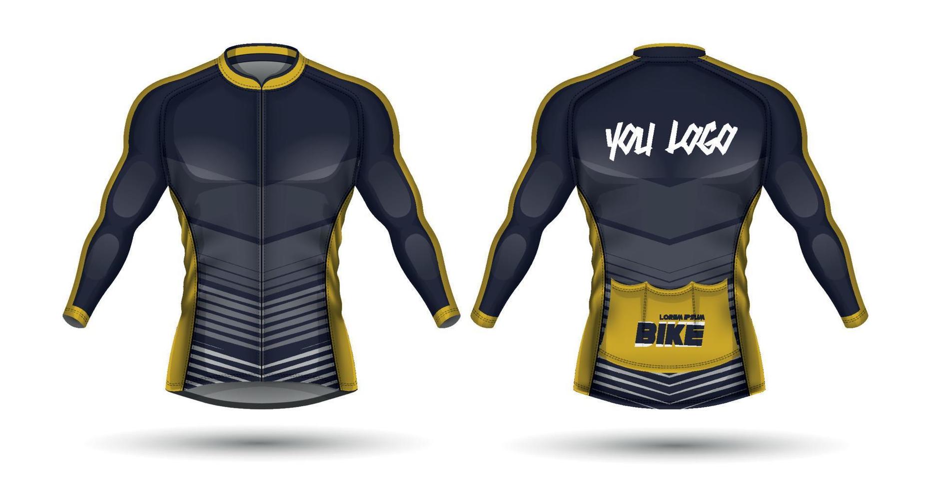 maillot ciclista, delantero y trasero vector