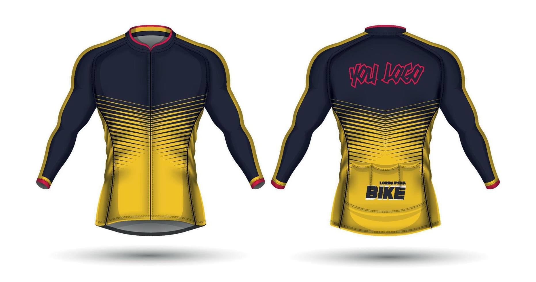 maillot ciclista, delantero y trasero vector