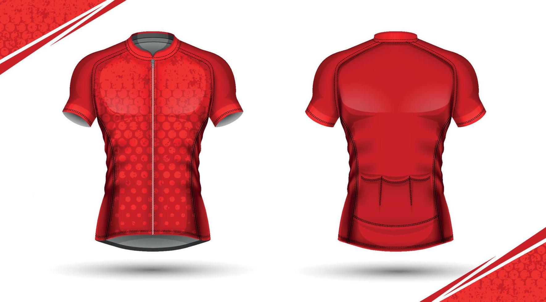 maillot ciclista, delantero y trasero vector