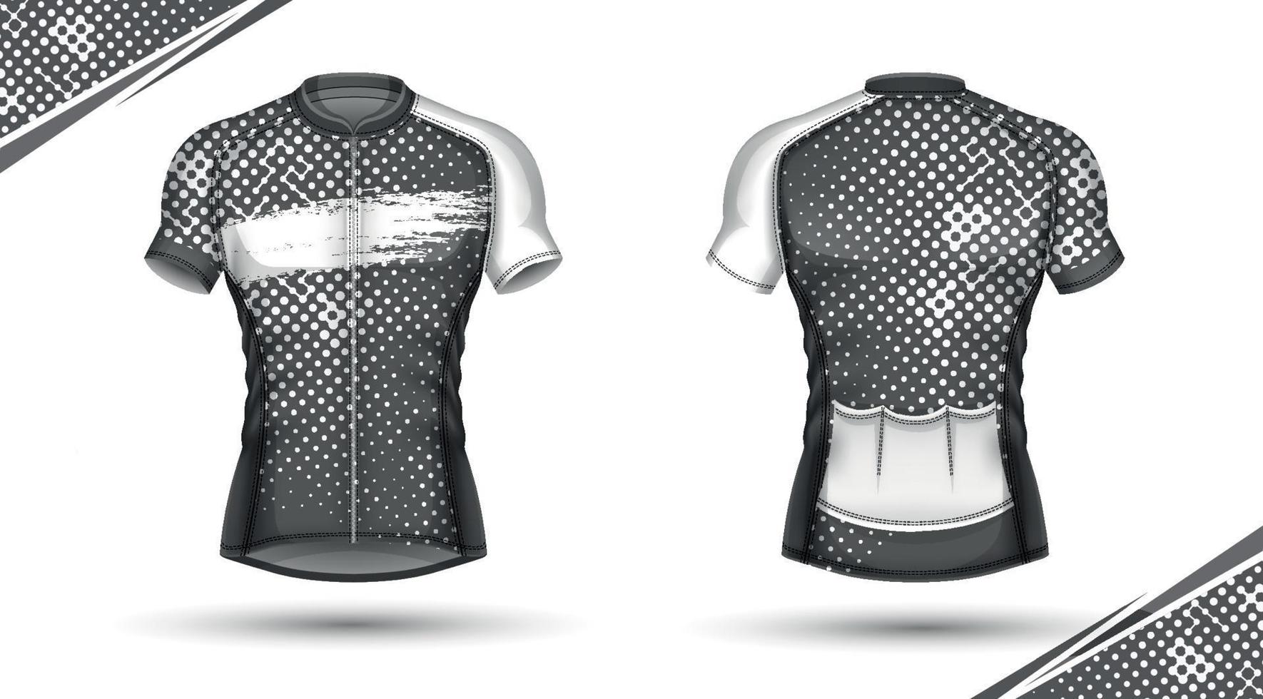 Cycling jersey, front and back vector