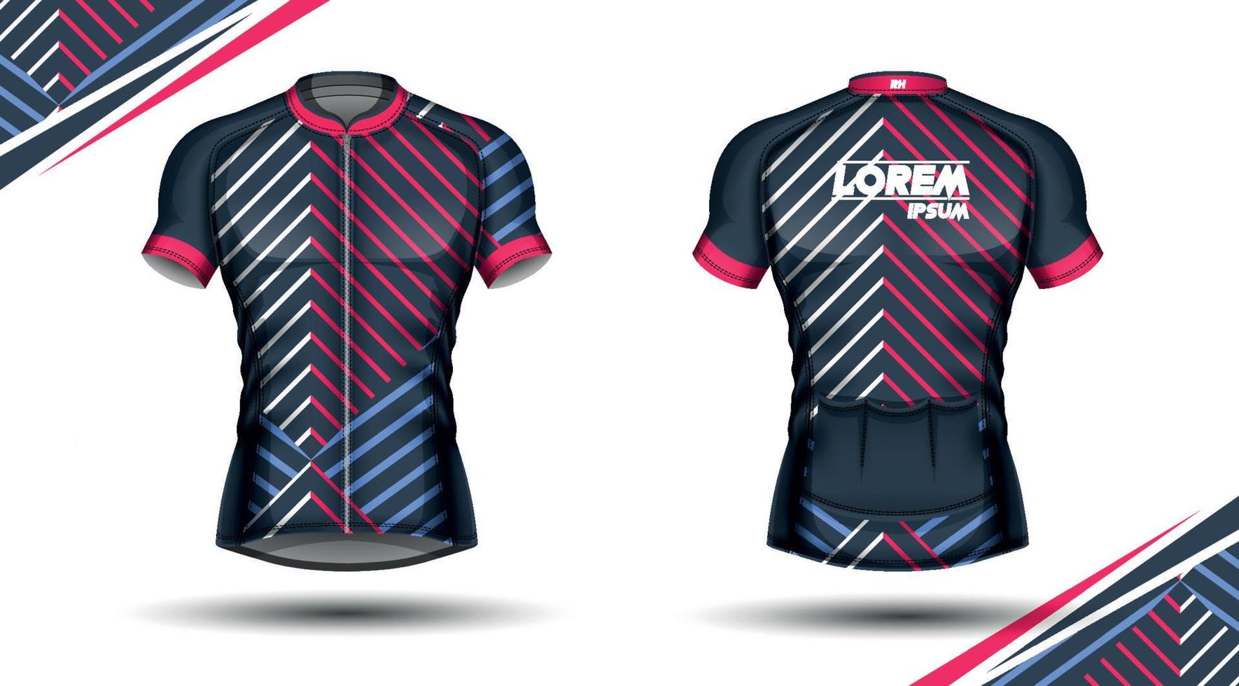 maillot ciclista, delantero y trasero vector